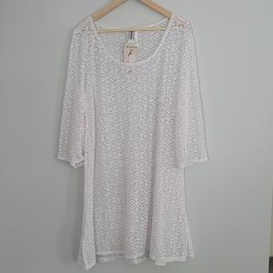 NWT Miraclesuit Tunic Crochet Coverup L
